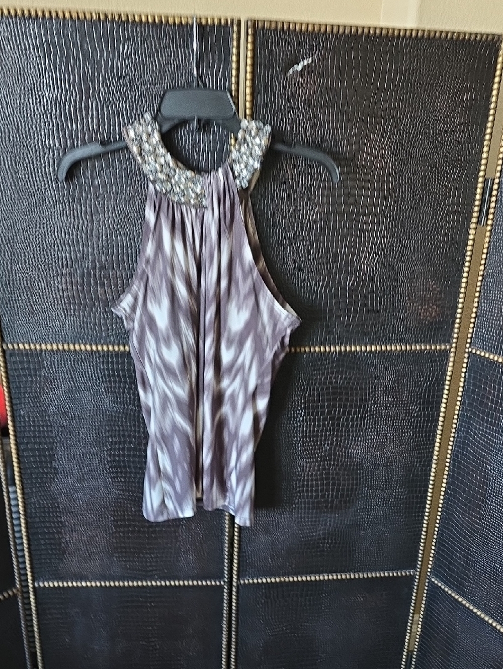 INC International Concepts Jeweled Halter Camisole - Gray